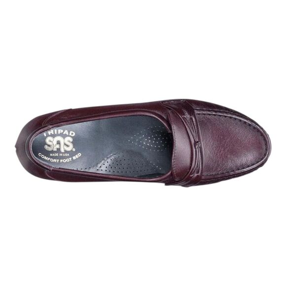 SAS Easier Tripad Comfort Dress Loafers Burgundy Leather Slip On USA Shoes, 10 - Picture 4 of 13
